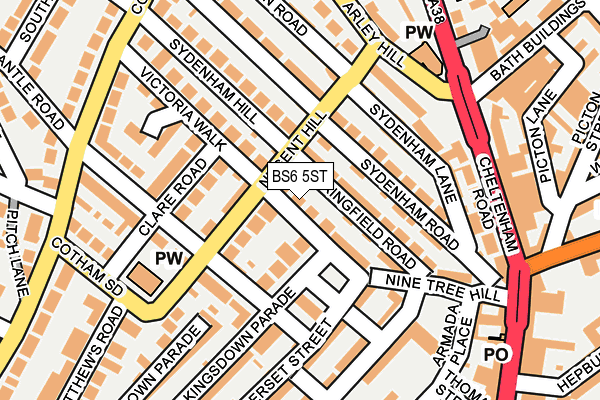 BS6 5ST map - OS OpenMap – Local (Ordnance Survey)
