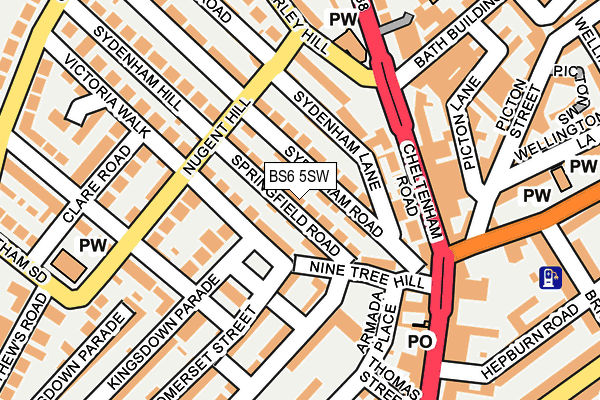 BS6 5SW map - OS OpenMap – Local (Ordnance Survey)