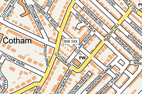 BS6 5SX map - OS OpenMap – Local (Ordnance Survey)