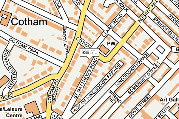 BS6 5TJ map - OS OpenMap – Local (Ordnance Survey)