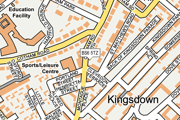 BS6 5TZ map - OS OpenMap – Local (Ordnance Survey)