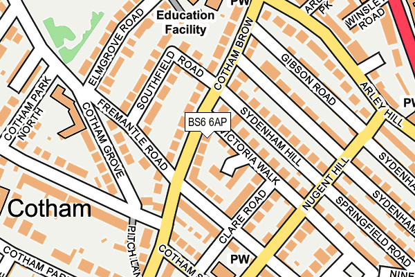 BS6 6AP map - OS OpenMap – Local (Ordnance Survey)