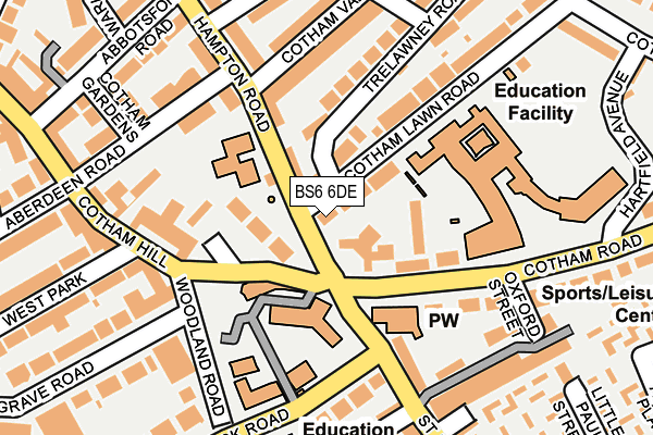 BS6 6DE map - OS OpenMap – Local (Ordnance Survey)