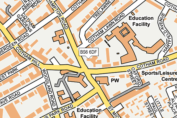 BS6 6DF map - OS OpenMap – Local (Ordnance Survey)