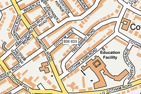 BS6 6DX map - OS OpenMap – Local (Ordnance Survey)