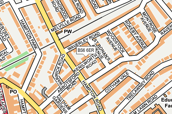 BS6 6ER map - OS OpenMap – Local (Ordnance Survey)