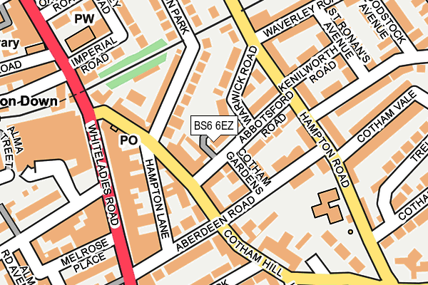 BS6 6EZ map - OS OpenMap – Local (Ordnance Survey)