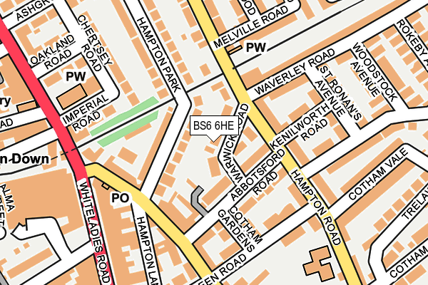 BS6 6HE map - OS OpenMap – Local (Ordnance Survey)