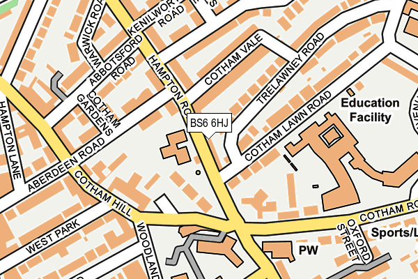 BS6 6HJ map - OS OpenMap – Local (Ordnance Survey)