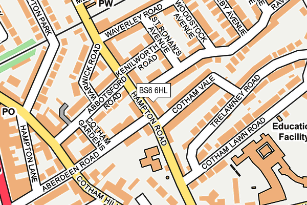 BS6 6HL map - OS OpenMap – Local (Ordnance Survey)