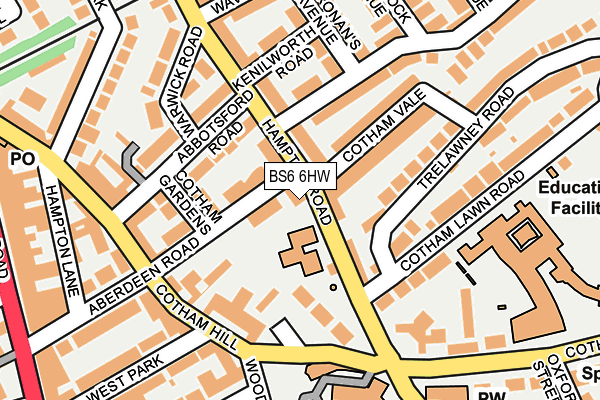 BS6 6HW map - OS OpenMap – Local (Ordnance Survey)