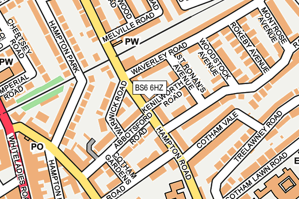 BS6 6HZ map - OS OpenMap – Local (Ordnance Survey)