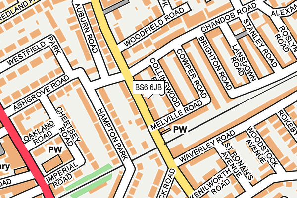 BS6 6JB map - OS OpenMap – Local (Ordnance Survey)