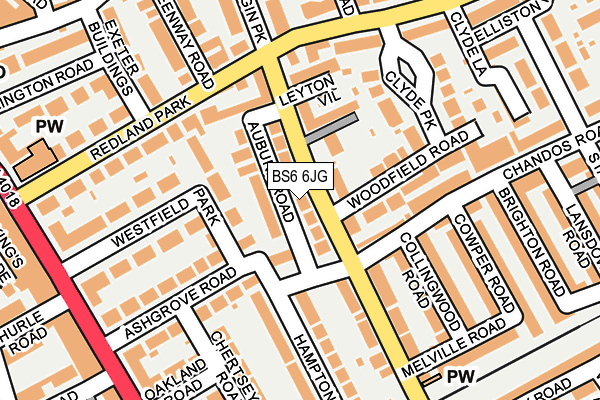 BS6 6JG map - OS OpenMap – Local (Ordnance Survey)
