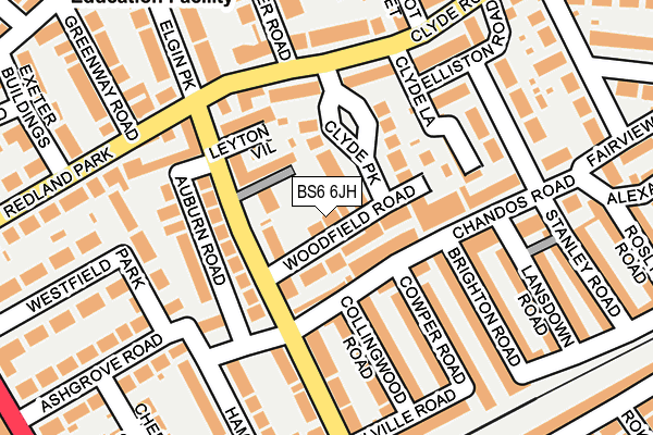 BS6 6JH map - OS OpenMap – Local (Ordnance Survey)