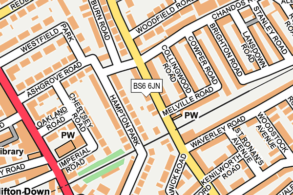 BS6 6JN map - OS OpenMap – Local (Ordnance Survey)