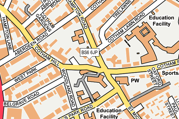 BS6 6JP map - OS OpenMap – Local (Ordnance Survey)