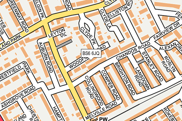 BS6 6JQ map - OS OpenMap – Local (Ordnance Survey)