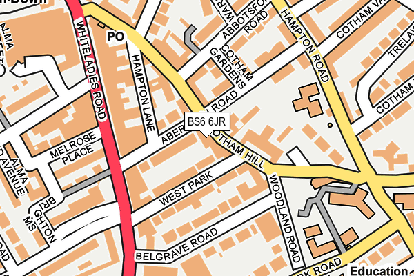 BS6 6JR map - OS OpenMap – Local (Ordnance Survey)