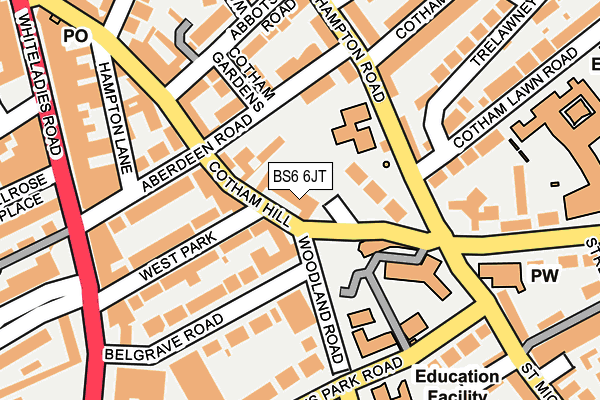 BS6 6JT map - OS OpenMap – Local (Ordnance Survey)