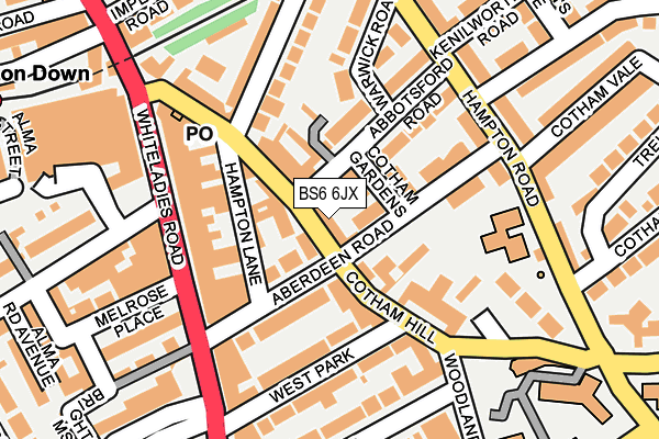 BS6 6JX map - OS OpenMap – Local (Ordnance Survey)