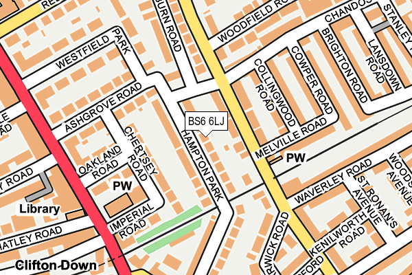 BS6 6LJ map - OS OpenMap – Local (Ordnance Survey)
