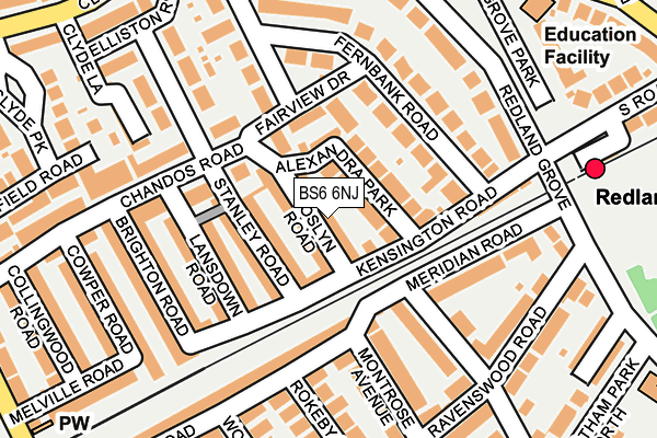 BS6 6NJ map - OS OpenMap – Local (Ordnance Survey)