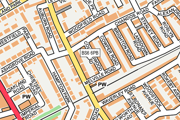 BS6 6PB map - OS OpenMap – Local (Ordnance Survey)