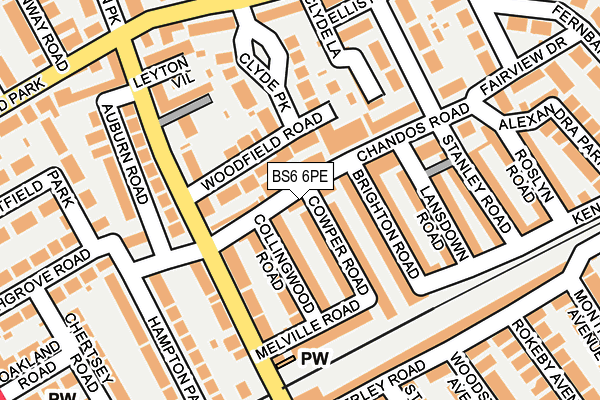BS6 6PE map - OS OpenMap – Local (Ordnance Survey)