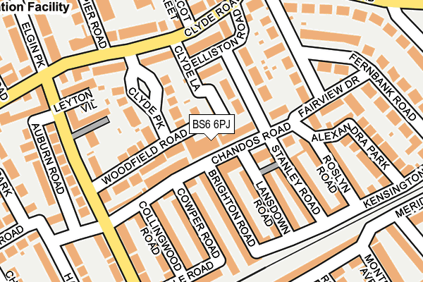 BS6 6PJ map - OS OpenMap – Local (Ordnance Survey)