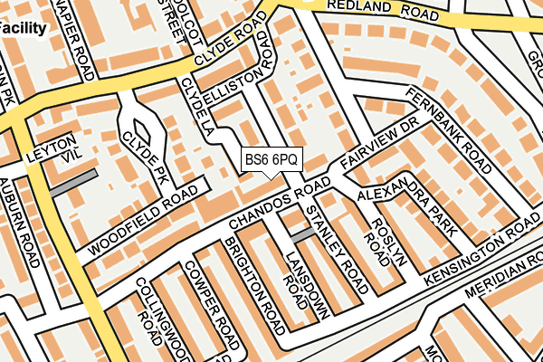 BS6 6PQ map - OS OpenMap – Local (Ordnance Survey)