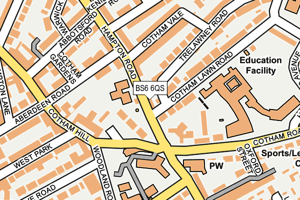 BS6 6QS map - OS OpenMap – Local (Ordnance Survey)