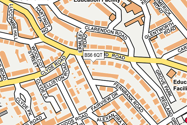 BS6 6QT map - OS OpenMap – Local (Ordnance Survey)