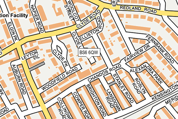 BS6 6QW map - OS OpenMap – Local (Ordnance Survey)