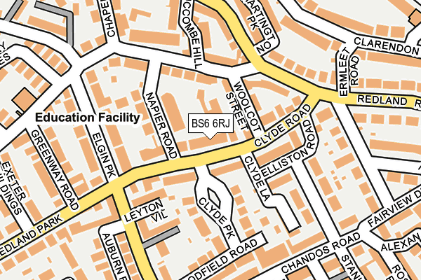 BS6 6RJ map - OS OpenMap – Local (Ordnance Survey)
