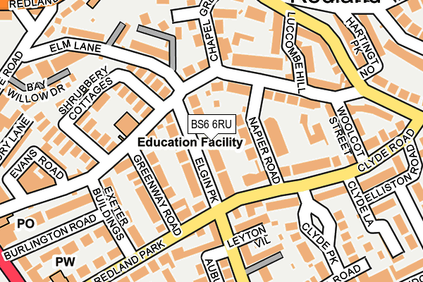 BS6 6RU map - OS OpenMap – Local (Ordnance Survey)