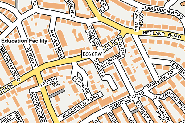 BS6 6RW map - OS OpenMap – Local (Ordnance Survey)