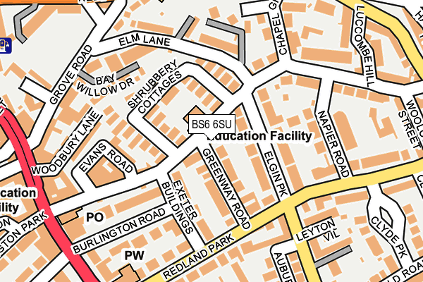 BS6 6SU map - OS OpenMap – Local (Ordnance Survey)