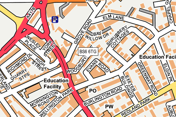 BS6 6TG map - OS OpenMap – Local (Ordnance Survey)