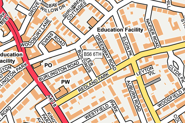 BS6 6TH map - OS OpenMap – Local (Ordnance Survey)