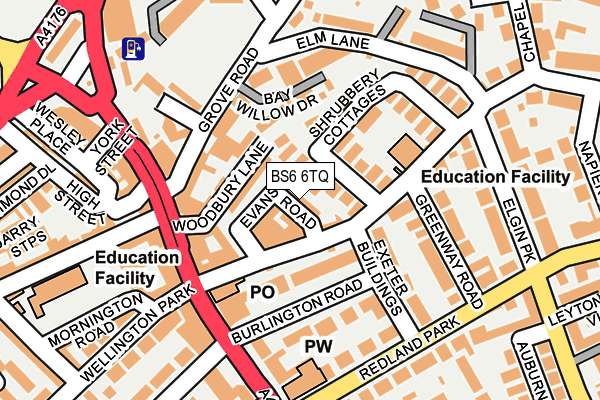 BS6 6TQ map - OS OpenMap – Local (Ordnance Survey)