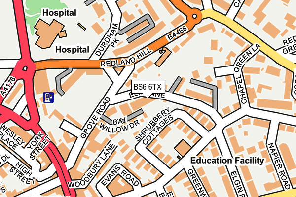 BS6 6TX map - OS OpenMap – Local (Ordnance Survey)