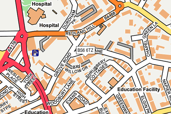 BS6 6TZ map - OS OpenMap – Local (Ordnance Survey)