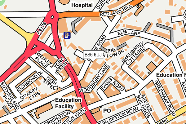 BS6 6UJ map - OS OpenMap – Local (Ordnance Survey)