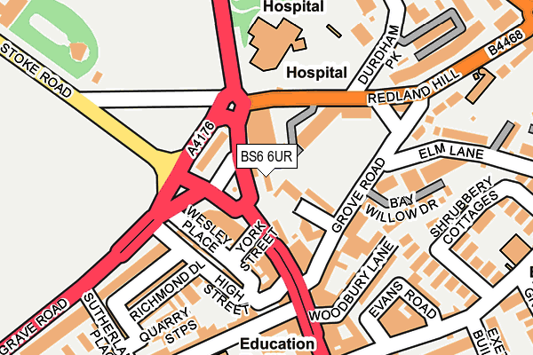 BS6 6UR map - OS OpenMap – Local (Ordnance Survey)