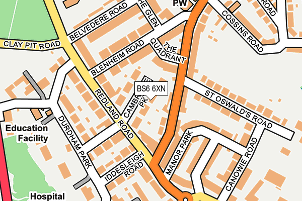 BS6 6XN map - OS OpenMap – Local (Ordnance Survey)