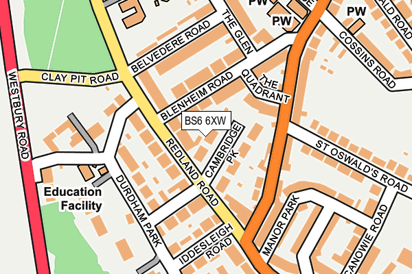 BS6 6XW map - OS OpenMap – Local (Ordnance Survey)