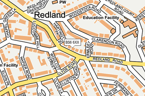 Map of 133 REDLAND ROAD REDLAND BRISTOL LIMITED at local scale