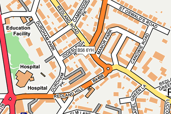BS6 6YH map - OS OpenMap – Local (Ordnance Survey)