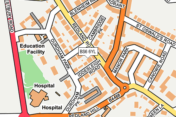 BS6 6YL map - OS OpenMap – Local (Ordnance Survey)